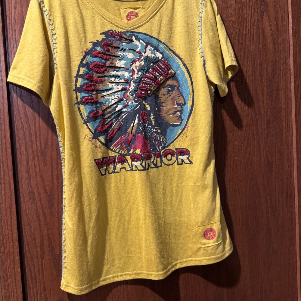 Double D Ranch Yellow Short Sleeve Tee with Native Graphic